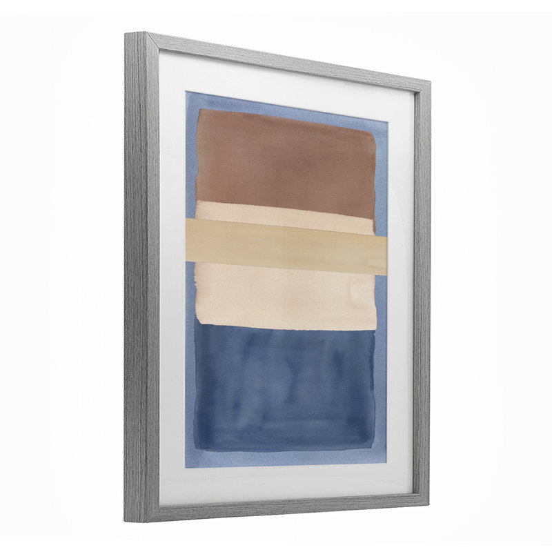 «Fun with Blue», reproduction encadrée sous verre, par Nina Jacobs, Cadre de ferme gris, H 16 po x l 13 po