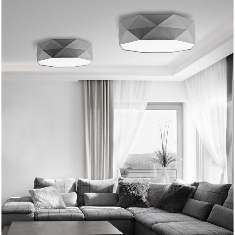 Banna Fabric Flush Mount, Grey