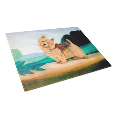 East Urban Home Norwich Terrier Glass Cutting Board