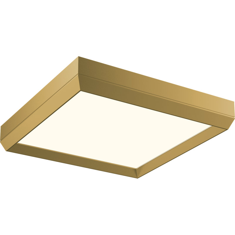 Plafonnier encastré en acrylique Skylight, Champagne brossé, H 1,9 po x l 13,8 po x P 13,8 po