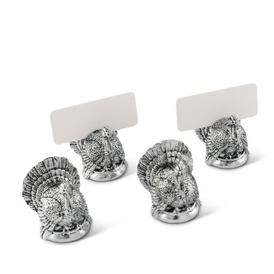 Game Birds Turkey Metal Place Card Holder