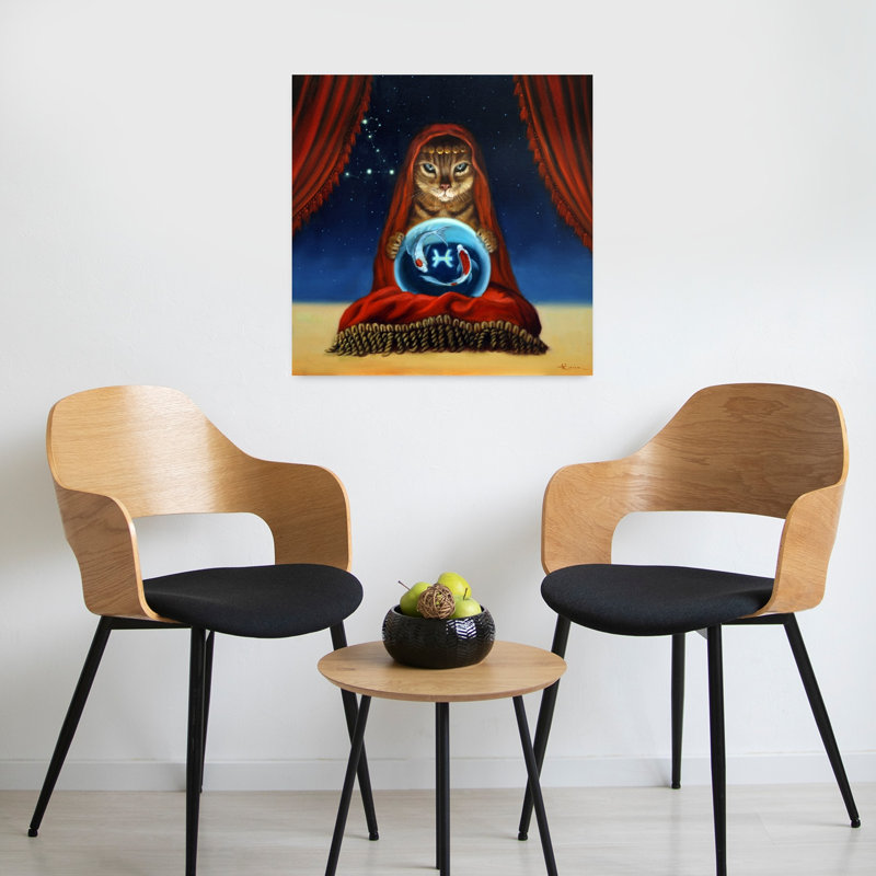 Poissons, chat, art urbain contemporain, H 24 po x l 24 po