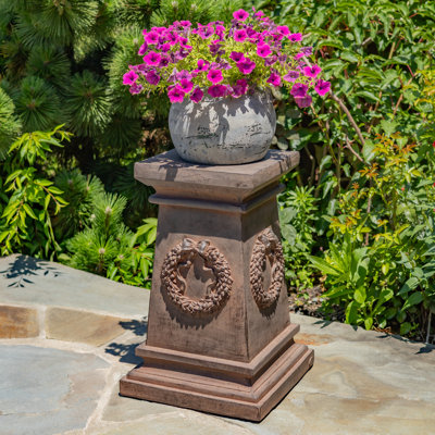 24 po Colonne piédestal haute avec couronne