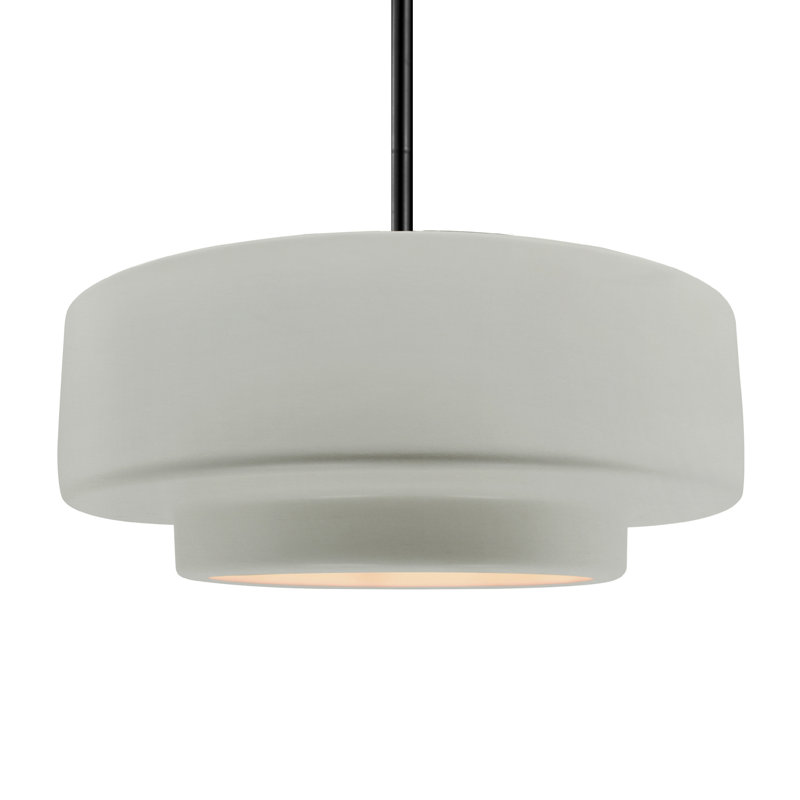 Luminaire suspendu à 1 lumière Meydan, Bisque / laiton, H 6 po x l 16,25 po x P 16,25 po, Matte Black