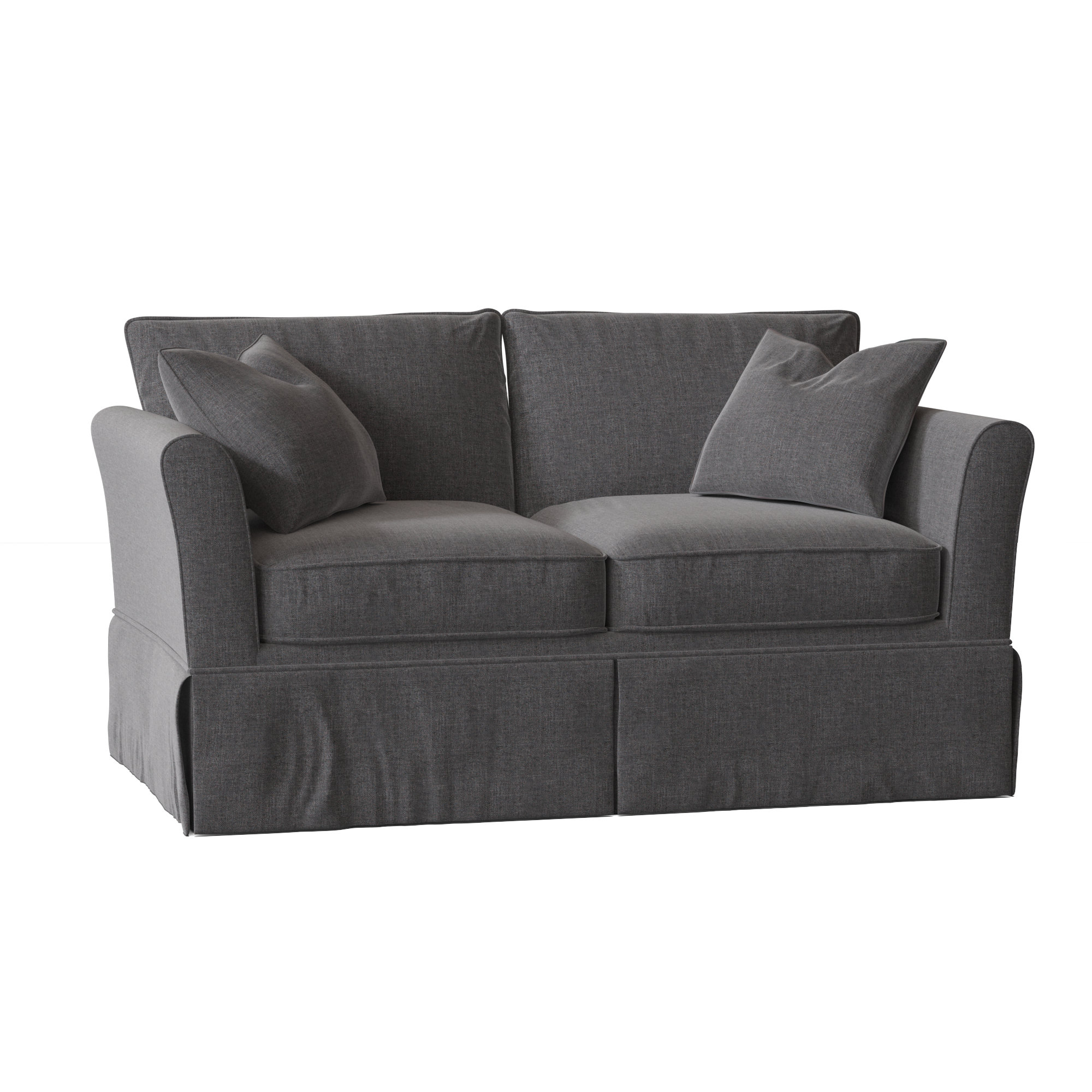 Shelby 60'' Upholstered Loveseat, Cast Slate Sunbrella® Plainweave