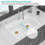Évier de cuisine en quartz - Évier de cuisine encastré en granite blanc à double cuve (60/40) 33 po x 22 po x 9,65 po
