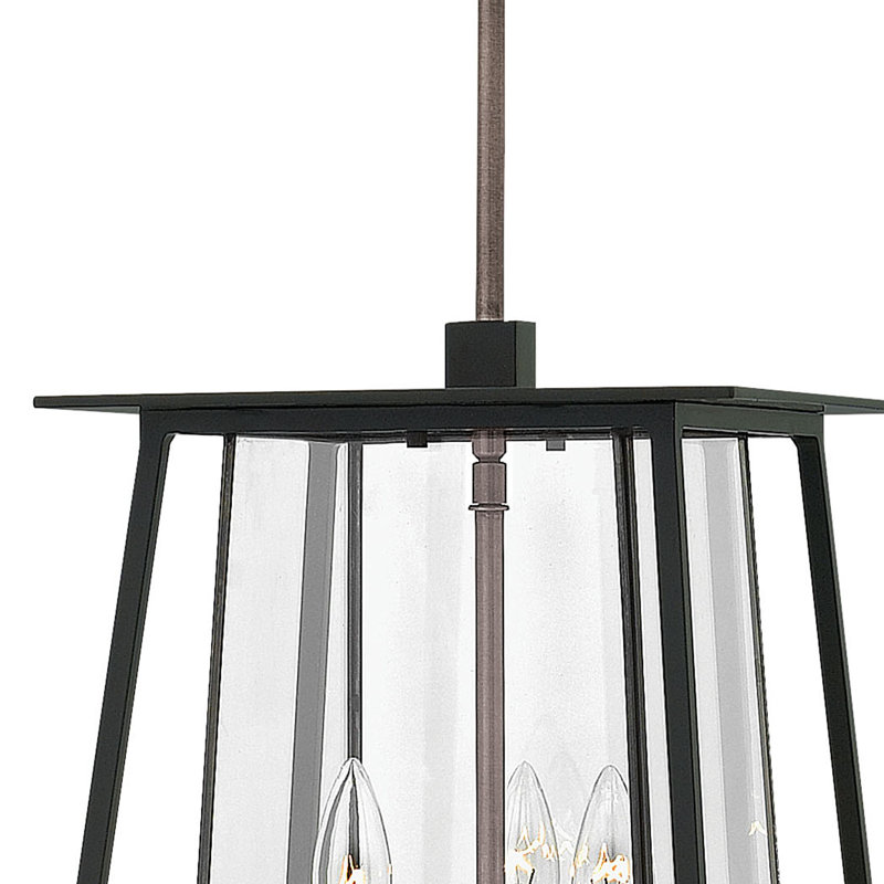 Walker 3-Light Outdoor Hanging Lantern, Black
