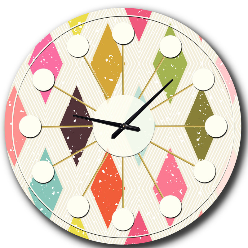 Diamond Retro III - Mid-Century Modern wall clock, Medium