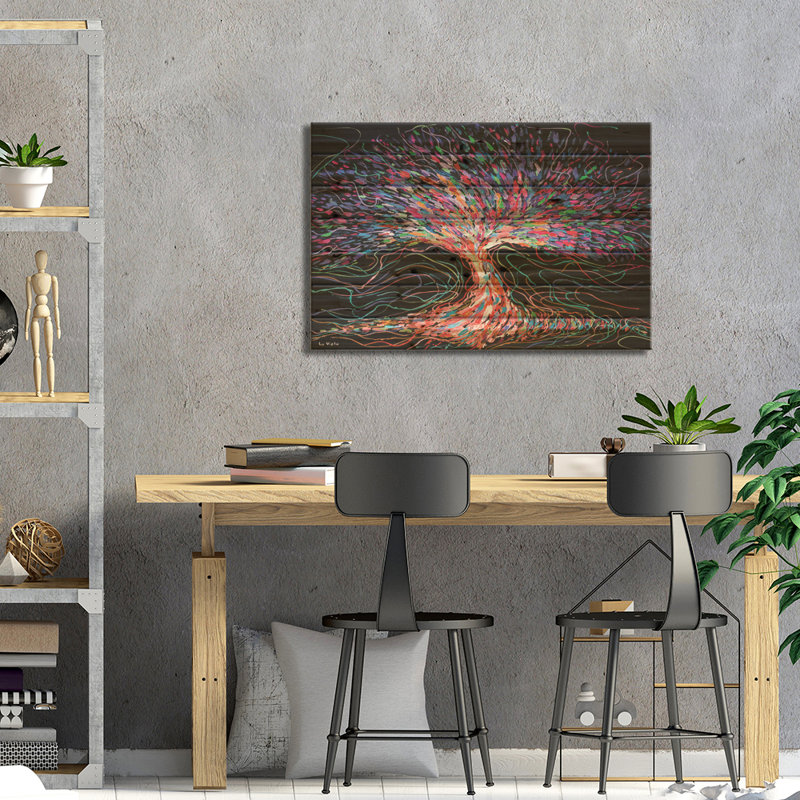 «Soul Tree of Life» par Viola, reproduction d'art sur bois sans cadre, H 18 po x l 26 po x P 1,5 po