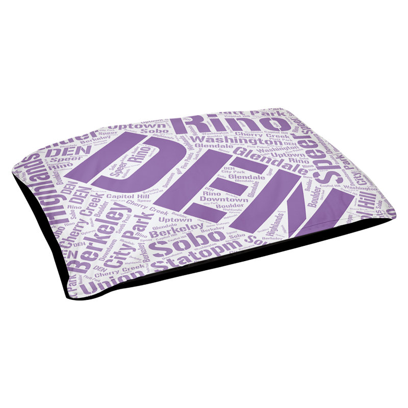 Coussin de chien « districts », Grand (l 40 po x P 30 po x H 14 po), Denver, Mauve