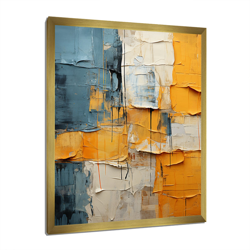 Paper Quilt II, Gold Picture Framed, 20" H x 12" W x 1" D