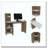 White and Pine 4-Shelf Writing Desk
