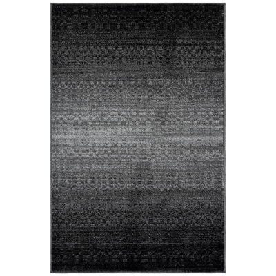 Tapis gris foncé / gris clair en polypropylène tissé à la machine Difranco