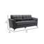 Kaslik 79 Inch Modern Sofa with Tufted Cushioning, Black Frame, Grey Linen