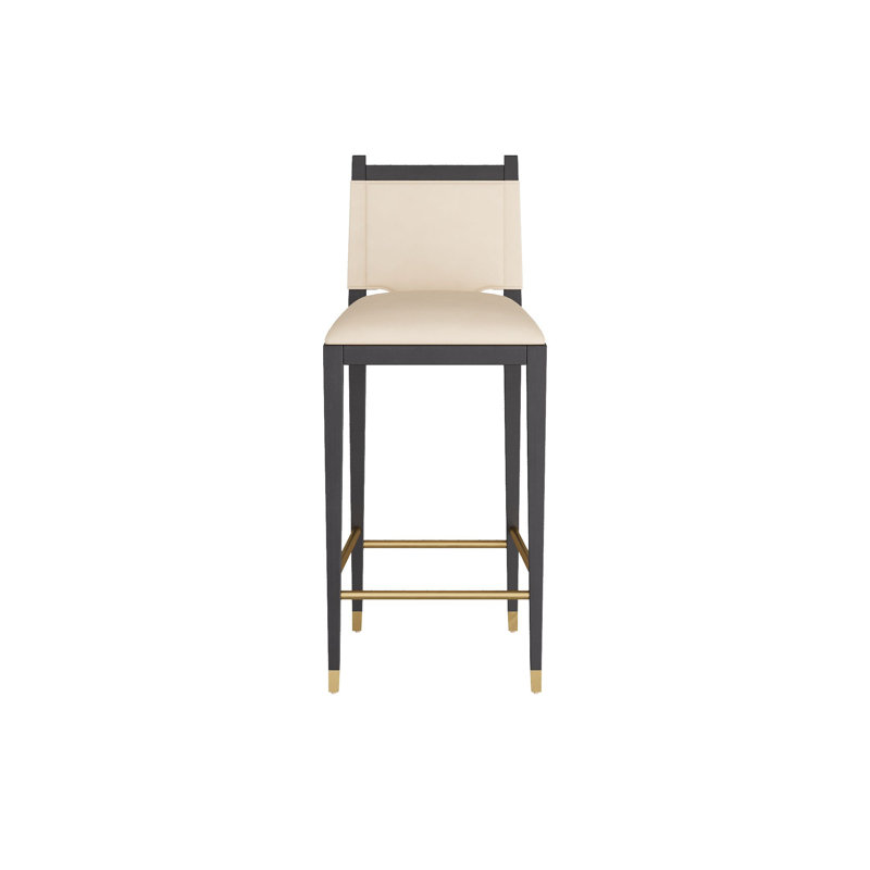 Burdock Bar Stool, Vanilla Leather, Bar Stool (32” Seat Height)