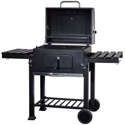 George Foreman 139 cm W Barrel Grill / Smoker Combo Charcoal Grill Gas & Charcoal Combo Grill