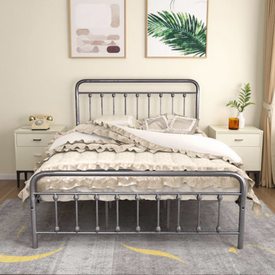 83.54" Queen Size Metal Bed Frame - Sturdy Steel Construction