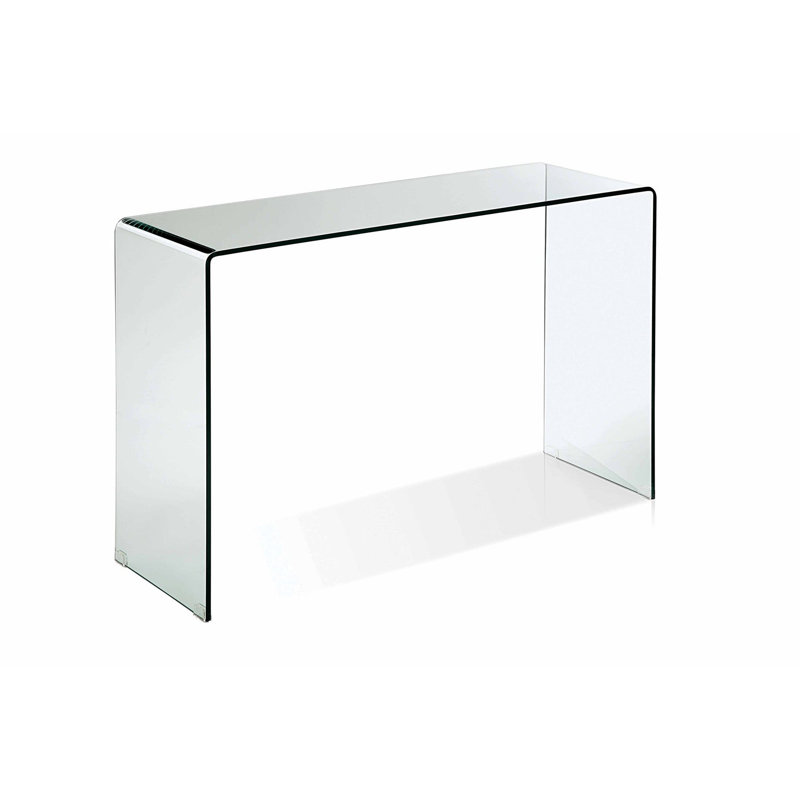 47" Clear Glass Block Console Table