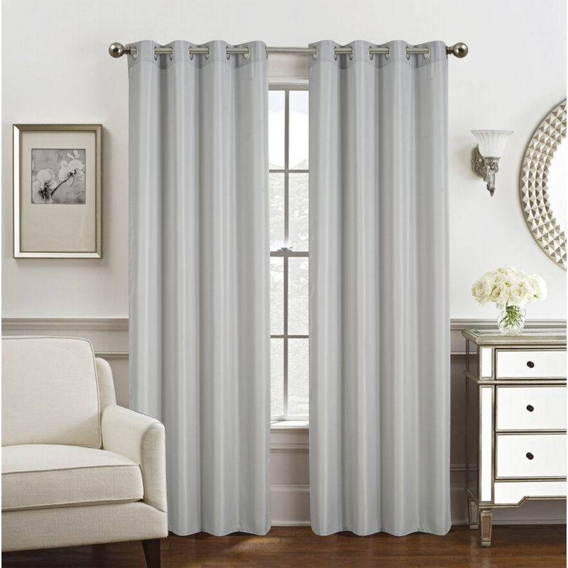 Gilbert Semi Sheer Curtain Single Panel, Gray