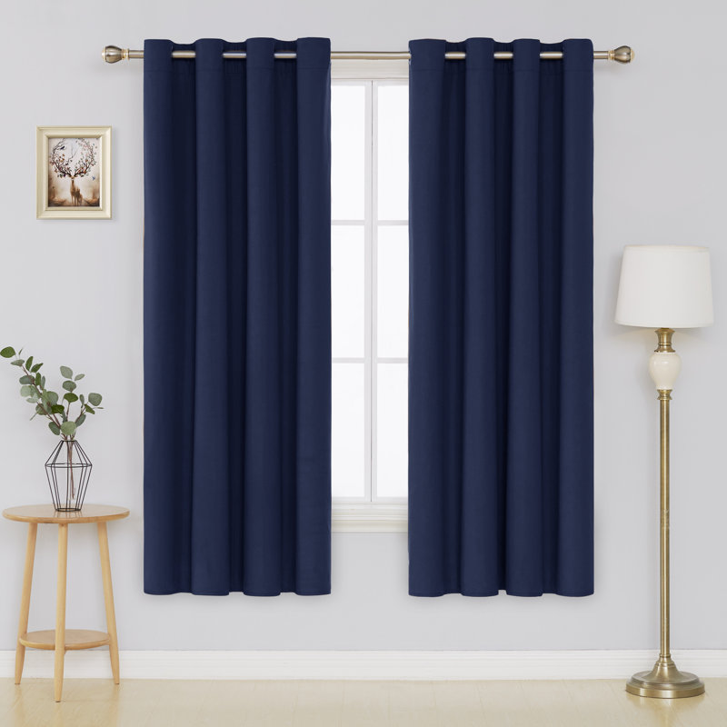 Onella Blackout Curtain Pair, Navy, 52'' W x 84'' L