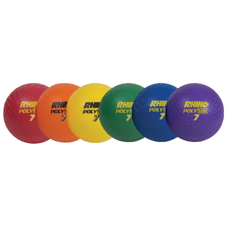 Ensemble de balles de jeu 7 po Champion Sports Rhino Poly, couleurs assorties, ensemble de 6