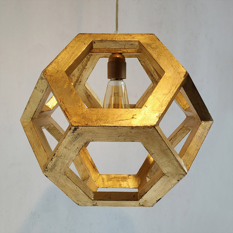 Chewelah 1 - Light Geometric Pendant, Gold