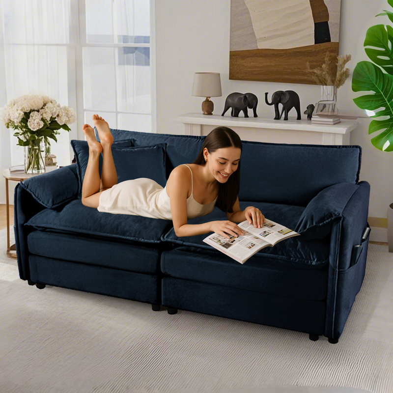 Geneveve Oversized Chenille Loveseat Sofa, Oversized 2-Seater Small Cloud Couch, Modern Comfy Deep Seat Love Seat For Living Room Bedroom Office Apartment,DIY Combination