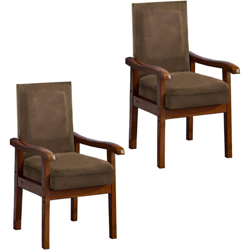 Housses pour fauteuil en brun Spandex - ensemble de 2, super doux, avec fermeture à glissière, lavable, ajustement facile