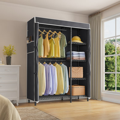  VIPEK V7C Heavy Duty Portable Closet – 670lbs Capacity Garment Rack,Metal Wardrobe Black Rack with Upgraded Black Polyester Cover
