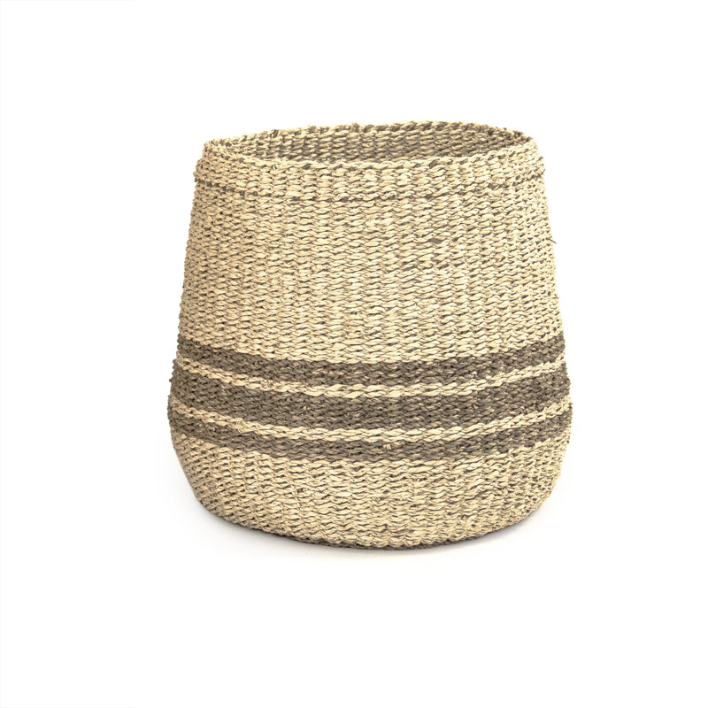 Hand Woven Seagrass Decorative Basket, 14" H x 14" W x 14" D