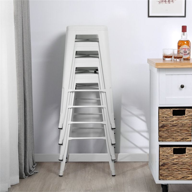 Tabouret de bar 30 po Winfred, Blanc, Tabouret de bar (siège d’une hauteur de 30 po)