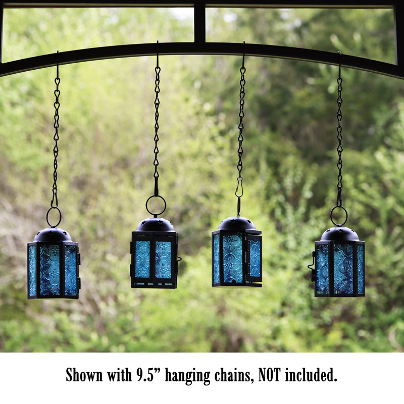 Mini porte-lanterne marocaine décorative 4,25 ", Bleu