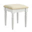 Meuble-lavabo 1pc avec tabouret, transitionnel, finition blanche, miroir à 3 côtés, bois massif, tiroirs de rangement pour la décoration avec poignées à bouton