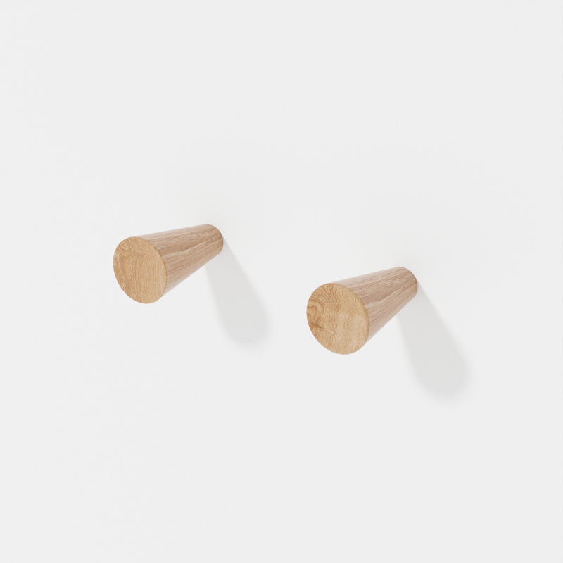Mendocino Wall Mounted Towel Hook, Natural Oak