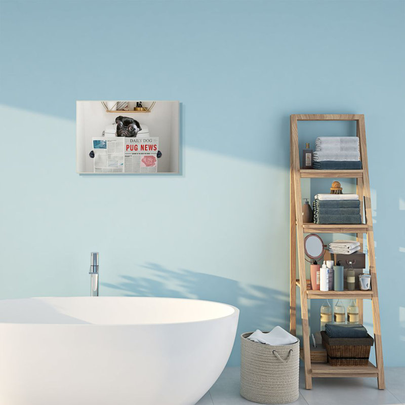 «Bathroom Carlin», Plaque murale, H 13 po x l 19 po x P 0,5 po