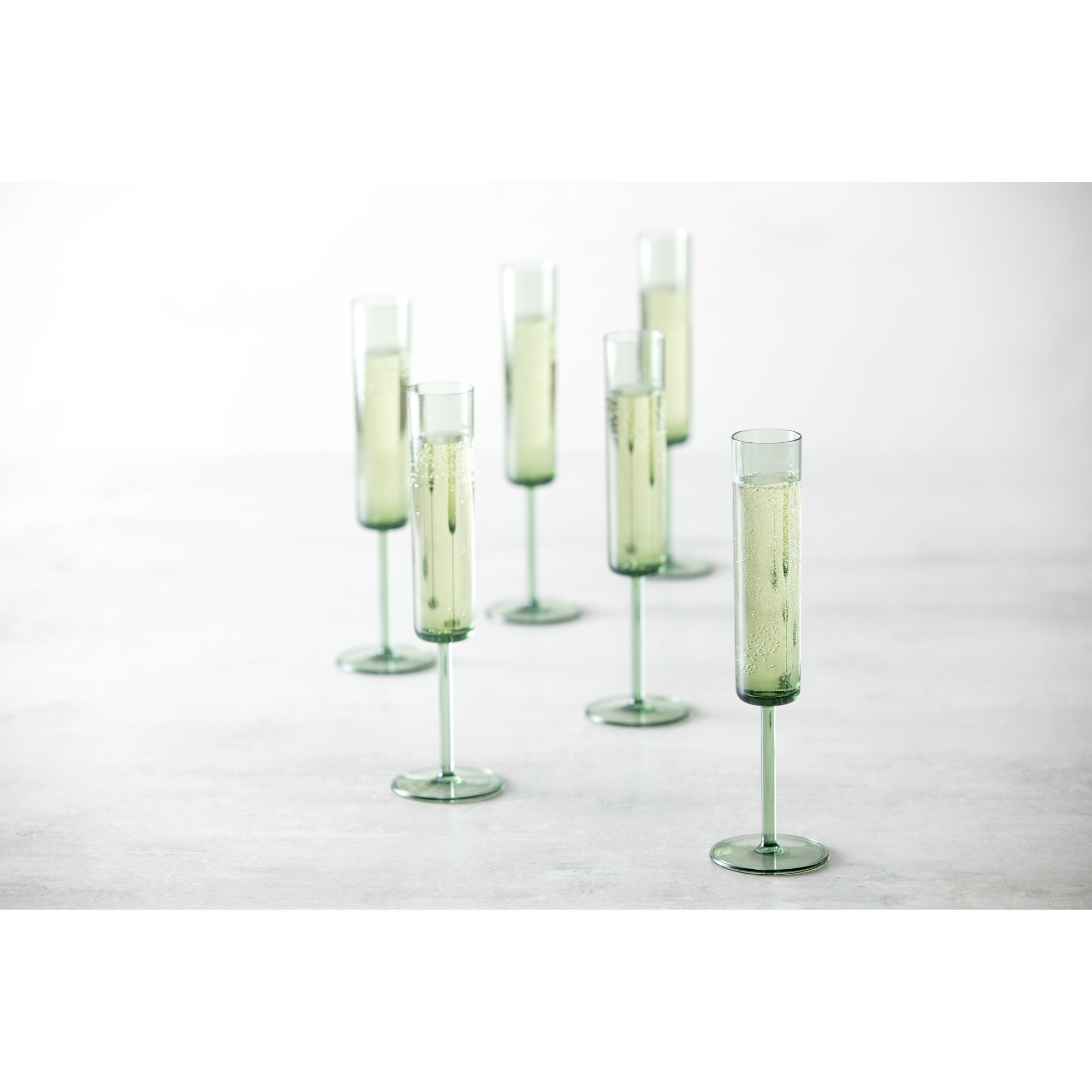 Fortessa Urbo Outdoor CoPolyester, 6 Ounce Champagne Flute (Set of 6),, Sage Green