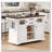 54.9" Farmhouse Kitchen Island with Cross Barn Doors & Power Outlet-683796096