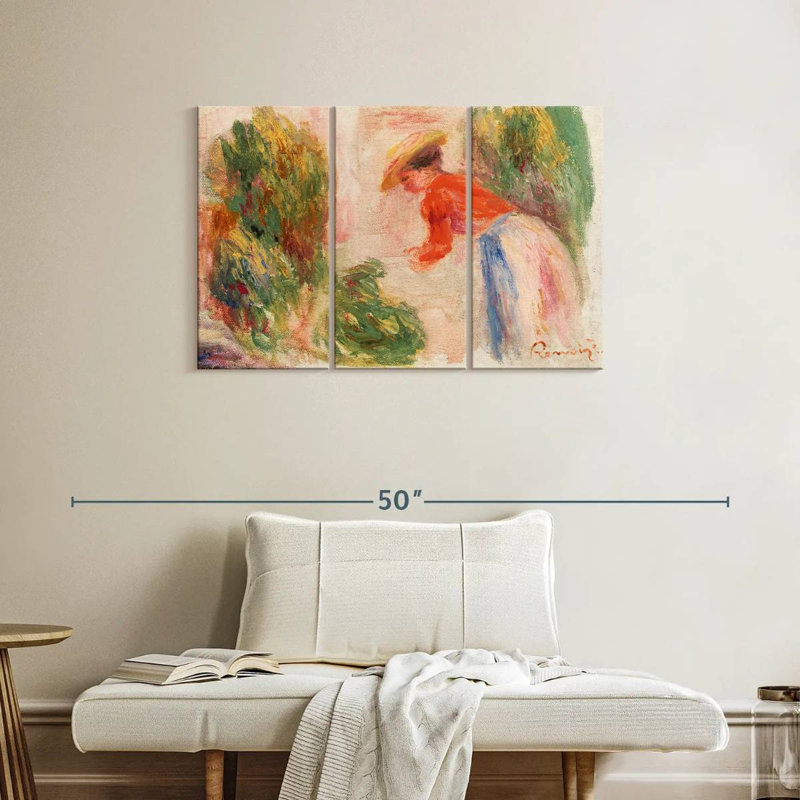 Senne Woman Gathering Flowers, 24" H x 38" W