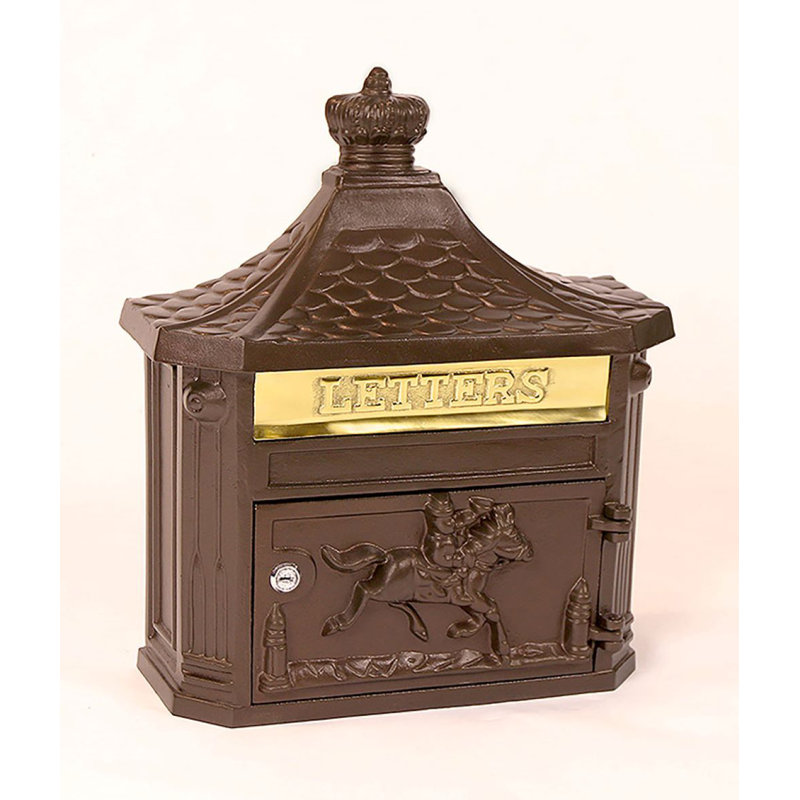 Boîte aux lettres murale victorienne verrouillable, Bronze texturé