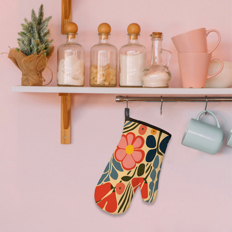 Light Petals Oven Mitt Cotton Twill
