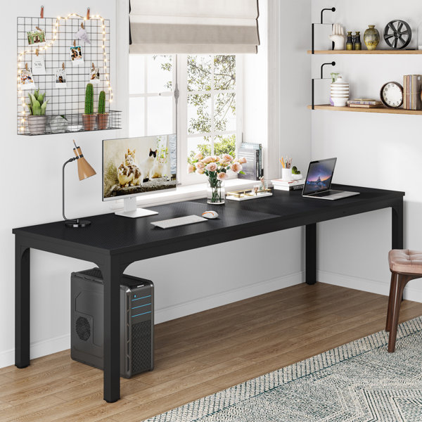 Computer Desk Small Office Desk 40 Inch Writing Desks Small Space Desk  Study Table Modern Simple Style Work Table with Storage Bag Headphone Hook  Wooden Tabletop Metal Frame for Home, Bedroom 