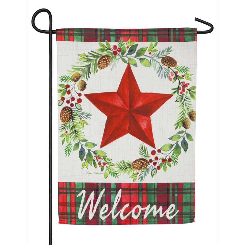Polyester de noël en suède à 2 côtés 18 x 13 po drapeau de jardin