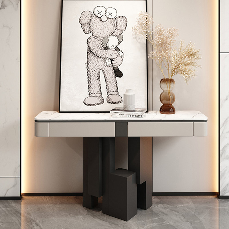 Console moderne de luxe haut de gamme., Gris foncé, H 33,4 po x l 55 po x P 13,7 po