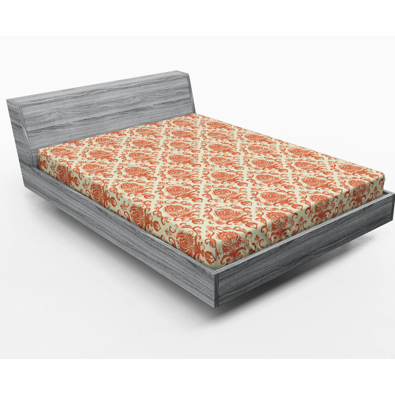 Microfiber Floral Fitted Sheet, Full Fitted Sheet