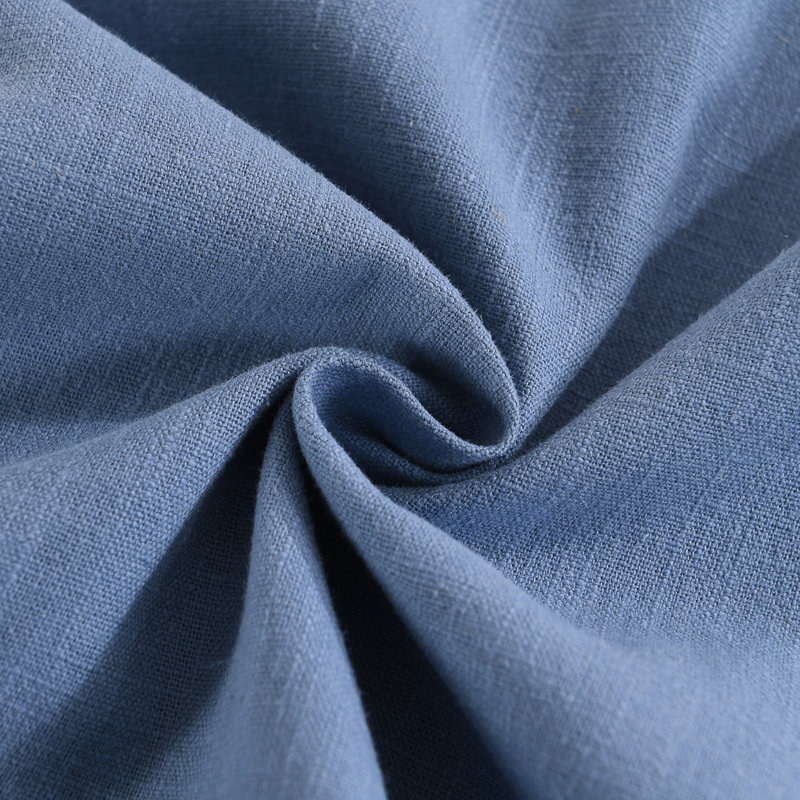 Housse de coussin en lin délavé texturé Boho Farmhouse, Bleu clair, Rectangle H 12 po x l 20 po