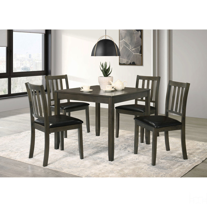 5-Piece Dining Set, Charcoal, Charcoal