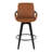 Whitacre 26" Fixed-Height Camel Faux Leather Counter Stools with Black Wood Legs & Round Footrest-113645587