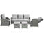 Hulme 7 Seater Rattan Garden Furniture Set Reclining Chair Light Grey
