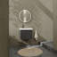 Meuble-lavabo mural flottant 24 po avec lavabo en céramique, armoire de rangement en bois et portes doubles pour salle de bain moderne