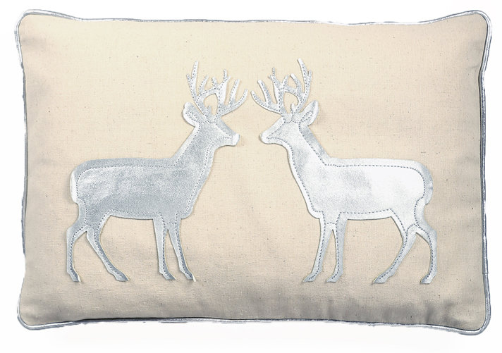 Patchwork Throw Pillow, Silver, Polyester